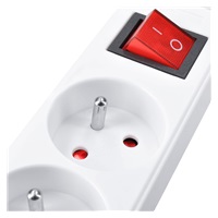 Solight prodlužovací přívod, 4 zásuvky, bílý, vypínač, 7m