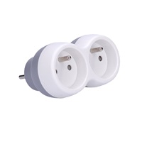 Solight rozbočka, 2x 10A, bílá-šedá