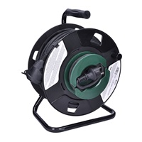 Solight prodlužovací přívod na bubnu, 1 zásuvka, venkovní, 50m gumový kabel, 3x 1,5mm2, IP44