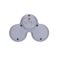 Solight rozbočka, 2x 10A, bílá-šedá, vypínač