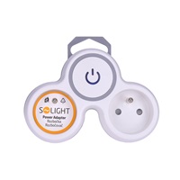 Solight rozbočka, 2x 10A, bílá-šedá, vypínač