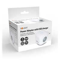 Solight rozbočka kostka, 3x 16A + USB A+C, bílá, vypínač