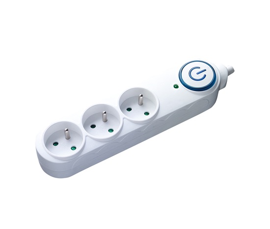 Solight přepěťová ochrana, 3 zásuvky, 1,5m, bílá