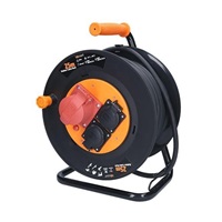 Solight prodlužovací přívod na bubnu, 3 zásuvky, 400V + 230V, 25m gumový kabel 5x1,5mm2, IP44