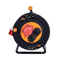 Solight prodlužovací přívod na bubnu, 3 zásuvky, 400V + 230V, 25m gumový kabel 5x1,5mm2, IP44