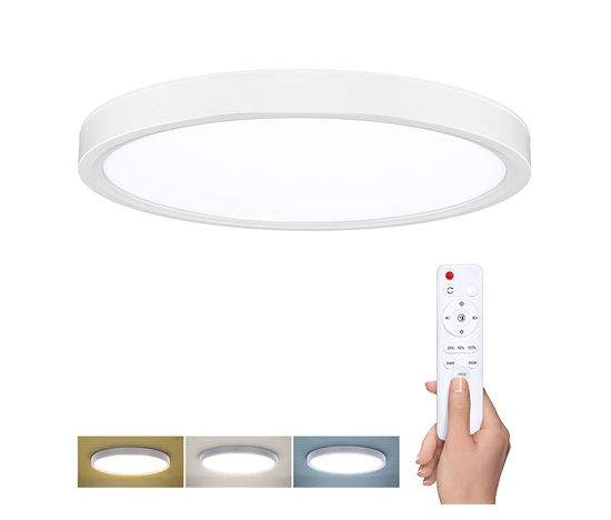 Solight LED osvětlení s dálkovým ovladačem Estela White, 36W, 2700lm, 30cm, změna chromatičnosti, stmívatelné