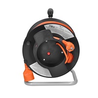 Solight prodlužovací přívod na bubnu, 1 zásuvka, 50m, oranžový kabel, 3x 1,5mm2