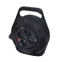 Solight prodlužovací přívod na bubnu, 4 zásuvky, 10m, černý kabel, 3x 1,5mm2