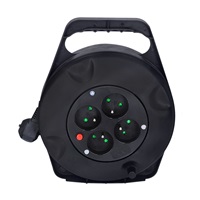 Solight prodlužovací přívod na bubnu, 4 zásuvky, 10m, černý kabel, 3x 1,5mm2