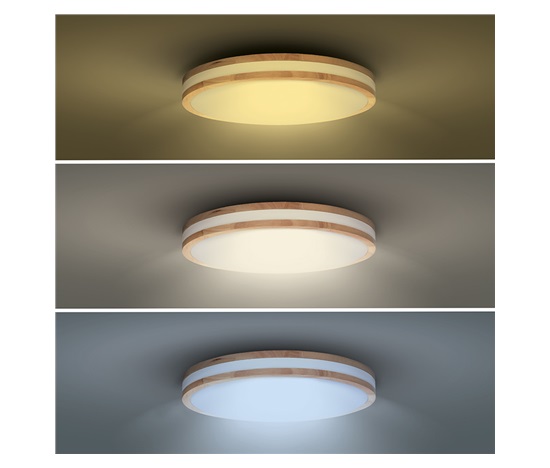 Solight LED osvětlení s dálkovým ovladačem Woody, 48W, 3360lm, 38cm, změna chromatičnosti, stmívatelné