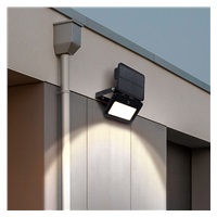 Solight LED solární reflektor se senzorem, 6W, 660lm, 3CCT, Li-Ion, černá