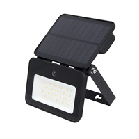 Solight LED solární reflektor se senzorem, 6W, 660lm, 3CCT, Li-Ion, černá