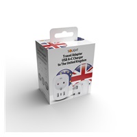 Solight cestovní adaptér UK USB A+C pro použití ve Velké Británii, typ G