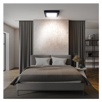 Solight LED mini panel CCT, přisazený, 12W, 900lm, 3000K, 4000K, 6000K, čtvercový, černá barva