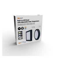 Solight LED mini panel CCT, přisazený, 12W, 900lm, 3000K, 4000K, 6000K, čtvercový, černá barva