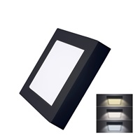 Solight LED mini panel CCT, přisazený, 12W, 900lm, 3000K, 4000K, 6000K, čtvercový, černá barva