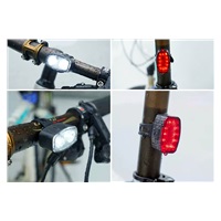 Solight set nabíjecích cyklo svítilen, 160lm přední, zadní červená, Li-Ion, USB