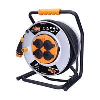 Solight prodlužovací přívod - na kovovém bubnu, 4 zásuvky, 40m kabel guma-neopren, 3x 2,5mm2, IP44