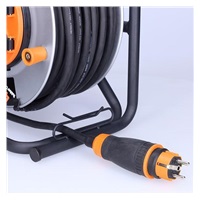 Solight prodlužovací přívod - na kovovém bubnu, 4 zásuvky, 40m kabel guma-neopren, 3x 2,5mm2, IP44
