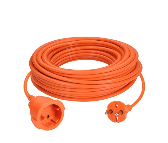 Solight 1z pohyblivý přívod - spojka, 15m, 2 x 1,5mm2, oranžová