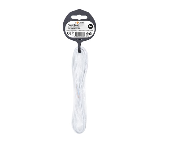 Solight flexo šňůra, 2x 0,75mm2, bílá, plochá, 2m
