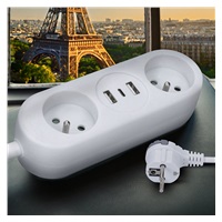 Solight 2z + USB A+C 17W, cestovní prodlužovací přívod 1.5m, bílý