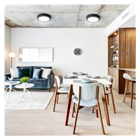 Solight LED mini panel CCT, přisazený, 24W, 1800lm, 3000K, 4000K, 6000K, kulatý, černá barva