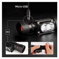 Solight LED čelová nabíjecí svítilna, 650lm, Li-Ion