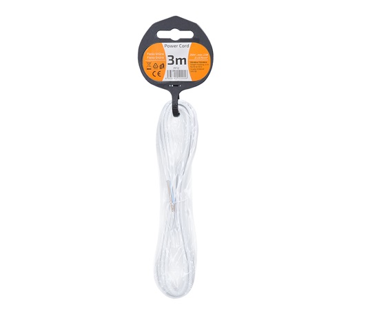 Solight flexo šňůra, 2x 0,75mm2, bílá, plochá, 3m