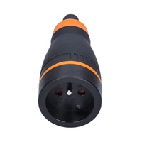 Solight zásuvka do vlhka, přímá, IP40, černá-oranžová