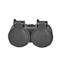 Solight dvojzásuvka do vlhka, IP44, černá