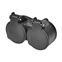 Solight dvojzásuvka do vlhka, IP44, černá