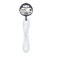 Solight flexo šňůra, 2x 0,75mm2, bílá, plochá, vypínač, 3m