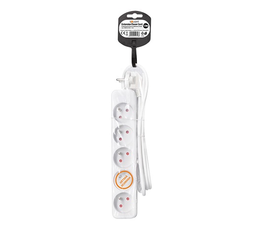 Solight prodlužovací přívod, 5 zásuvek, bílý, 1,5m
