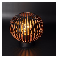 Solight kovová kulatá lucerna se žárovkou s micro LED, teplá bílá, měděná, 3xAA, 19cm