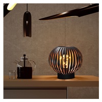 Solight kovová kulatá lucerna se žárovkou s micro LED, teplá bílá, měděná, 3xAA, 19cm