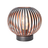 Solight kovová kulatá lucerna se žárovkou s micro LED, teplá bílá, měděná, 3xAA, 19cm