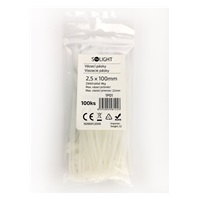 Solight vázací nylonové pásky, barva natural, 100ks, 2,5 x 100mm