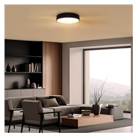 Solight LED osvětlení s dálkovým ovladačem Larios Black, 48W, 3360lm, 39cm, změna chromatičnosti, stmívatelné