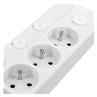 Solight 6z prodlužovací přívod, 2m, 3 x 1mm2, bílý, 6+1 vypínač