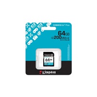 Kingston SDXC karta 64GB Canvas Go! Plus, R:200/W:160MB/s, Class 10, UHS-I, U3, V30