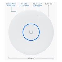 UBNT UniFi U7-Pro-XG, bez PoE adaptéru, bílá