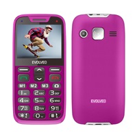 EVOLVEO EasyPhone XR, mobilní telefon pro seniory s nabíjecím stojánkem, růžová