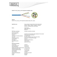 DIGITUS CAT 6A U-FTP Kabel 4x2,drát AWG23, LSOH, modrý, 305m