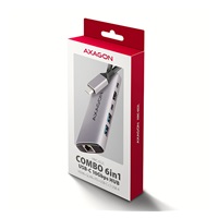 BAZAR - AXAGON HMC-6G2L, USB 10Gb/s hub, 2x USB-A, 1x USB-C, HDMI 4k/60, RJ-45, PD 100W, kabel USB-C 15cm - Po opravě