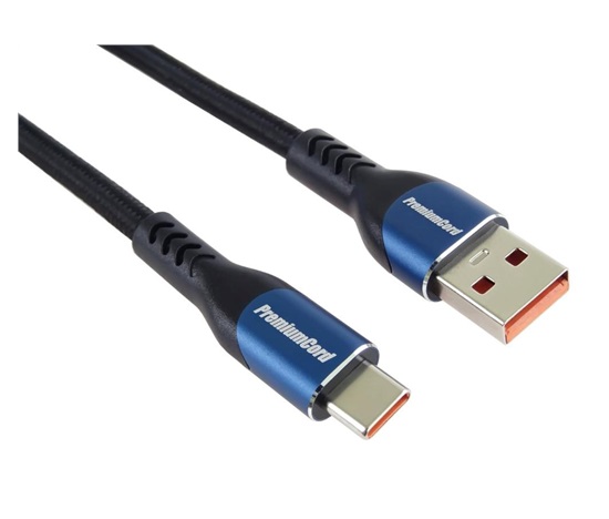 PREMIUMCORD Kabel USB-C na USB 2.0, Nabíjecí, 5A, 1.5m