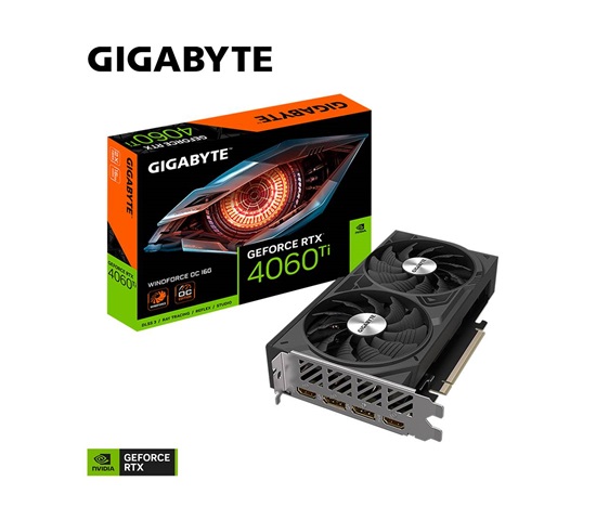BAZAR - GIGABYTE VGA NVIDIA GeForce RTX 4060 Ti WINDFORCE OC 16G, 16G GDDR6, 2xDP, 2xHDMI - Po opravě (Bez příšlušenství