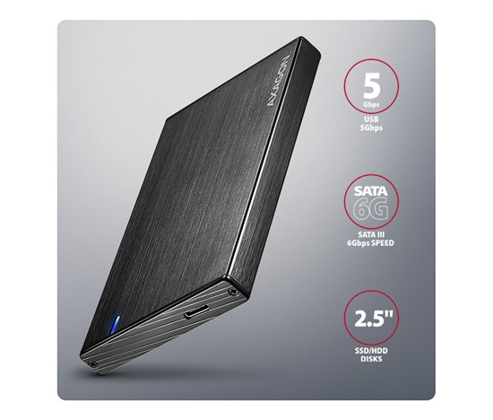 AXAGON EE25-XA6C, USB-C 5Gbps - SATA 6G, 2.5" aluminiowa obudowa zewnętrzna