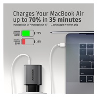 AXAGON ACU-PQ67, ładowarka sieciowa GaN 67 W, wyjście USB-A + USB-C, PD3.0/PPS/QC4+/SFC2.0/Apple