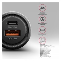 AXAGON PWC-PQ48, nabíječka do auta 48W, výstup USB-A + USB-C, PD3.0/PPS/QC4+/SFC/Apple